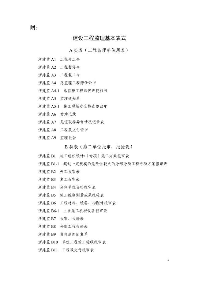 浙江监理全套表格.doc