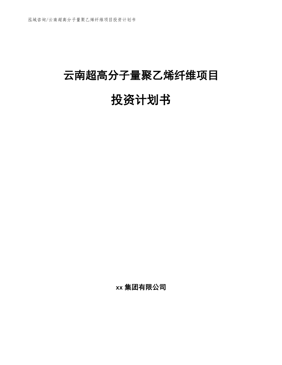 云南超高分子量聚乙烯纤维项目投资计划书_第1页