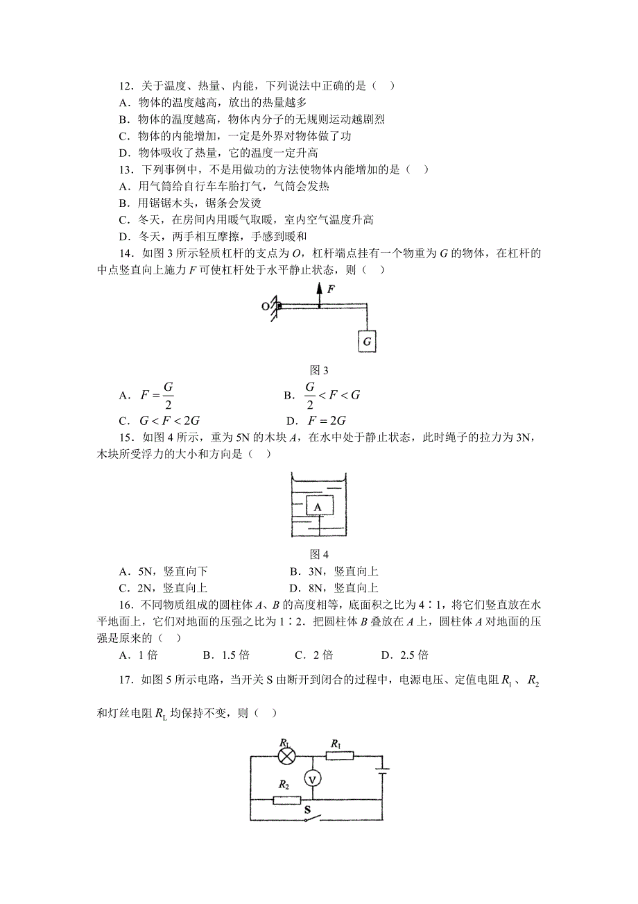 北京市朝阳区中考物理第三次统练_第2页