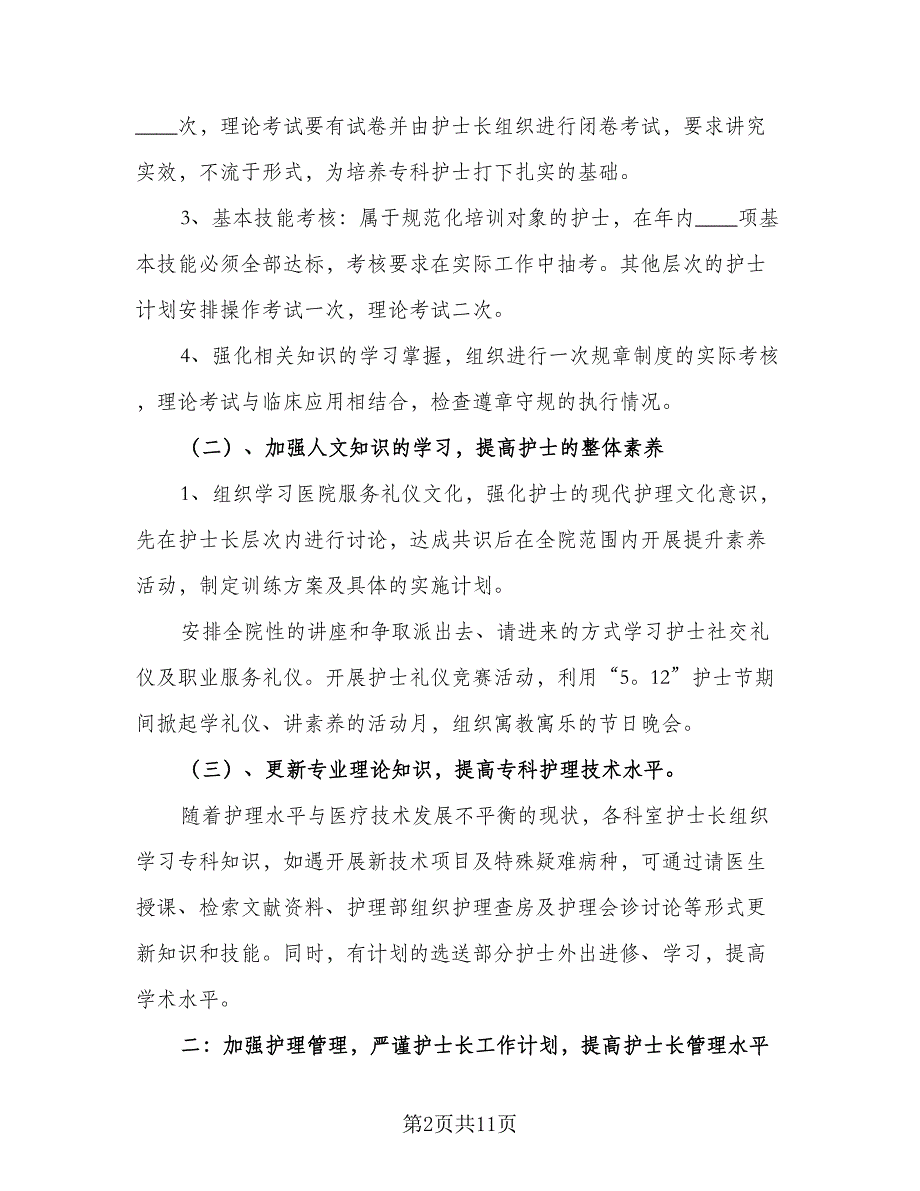 2023年护士个人工作计划2023年护士工作计划格式范文（2篇）.doc_第2页