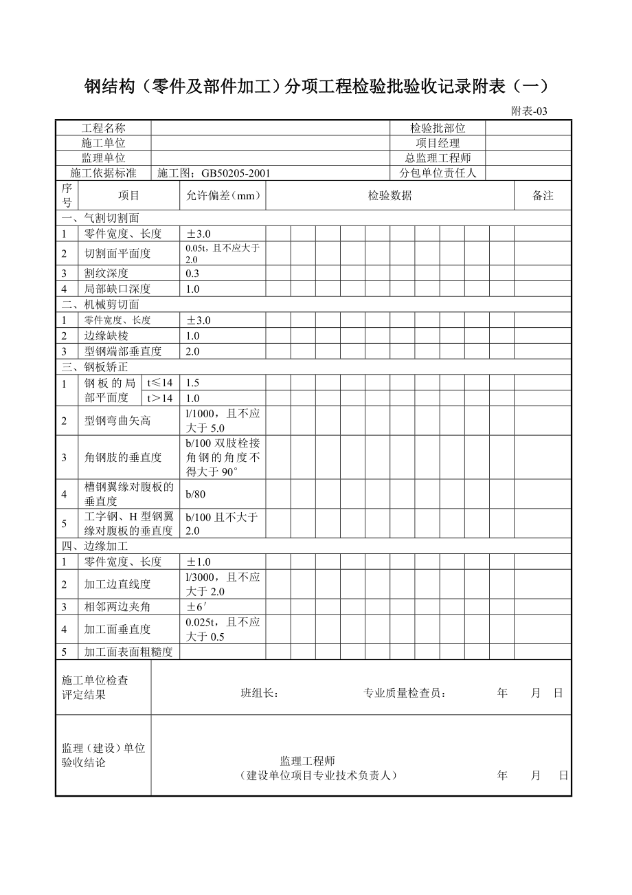 钢结构验收表格_第3页