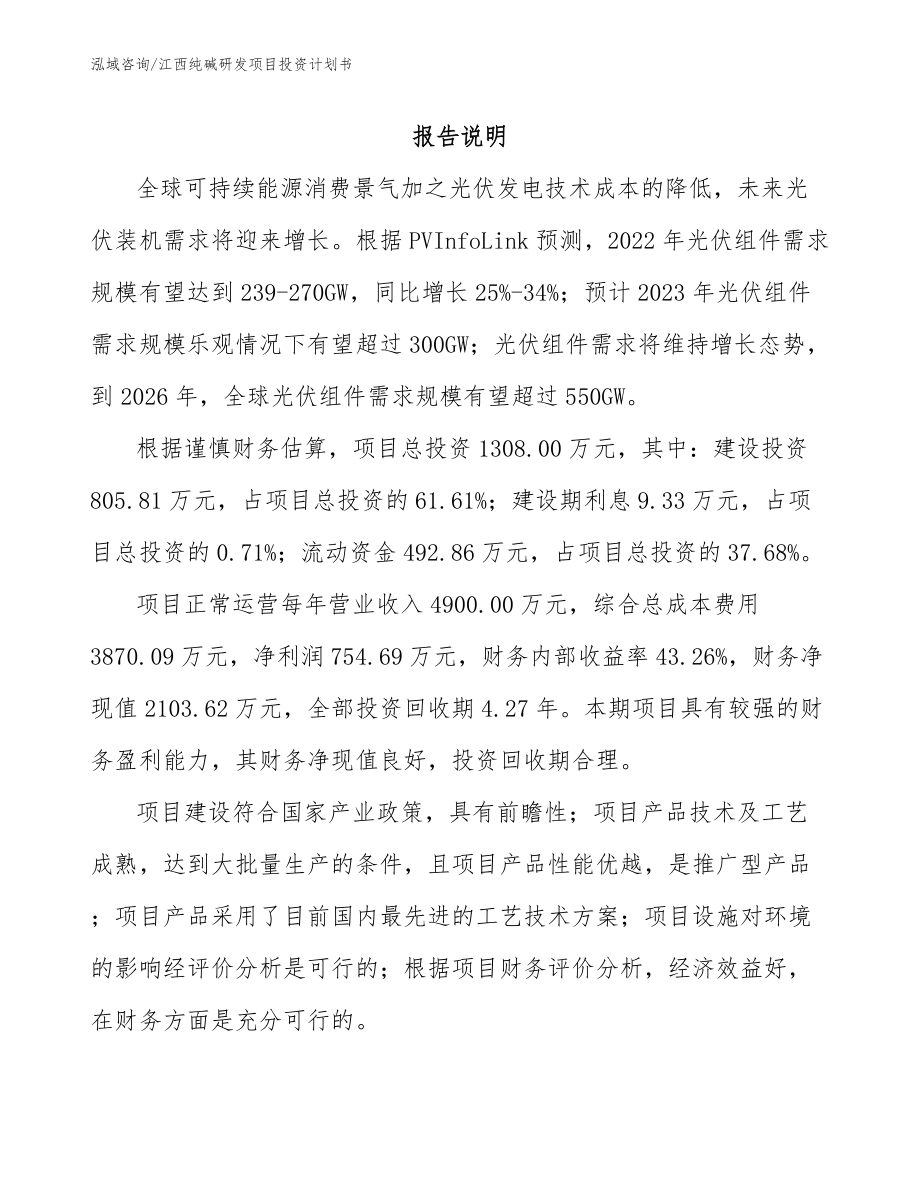 江西纯碱研发项目投资计划书_模板_第2页