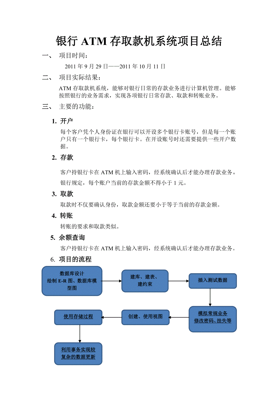 银行ATM存款机系统项目总结_第1页