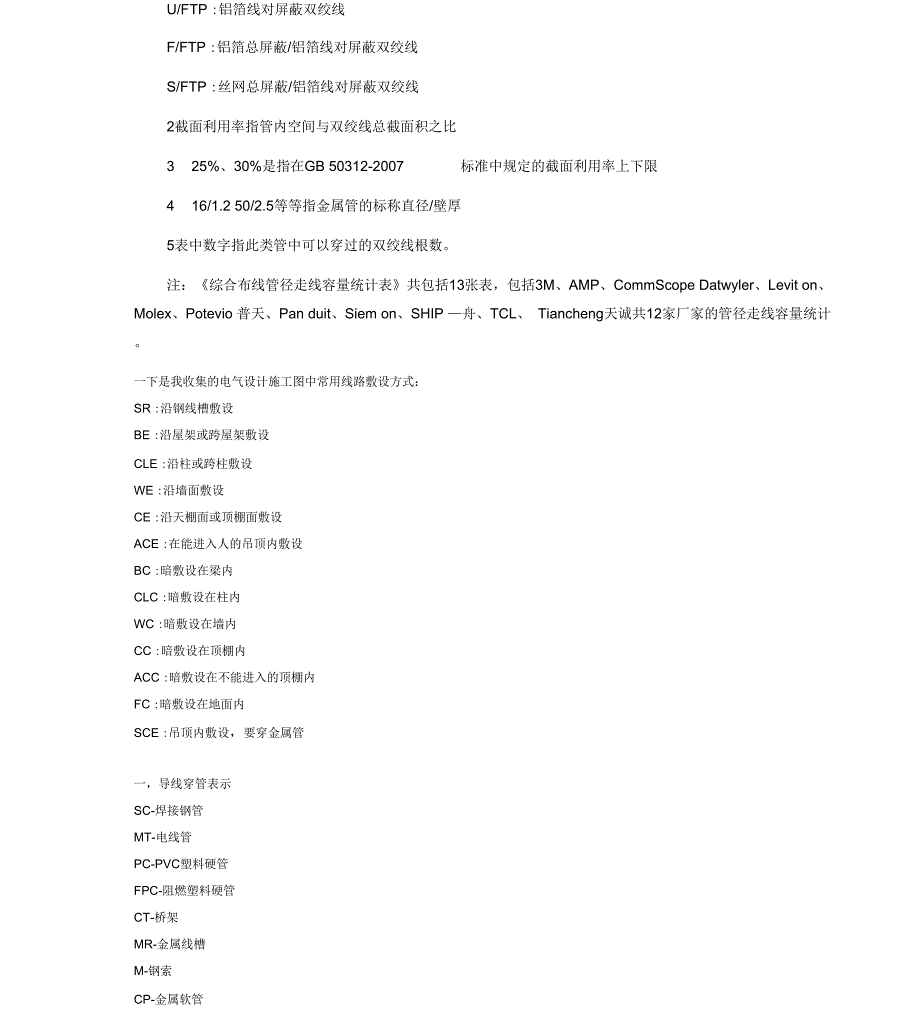 弱电综合布线工程管径走线容量_第4页