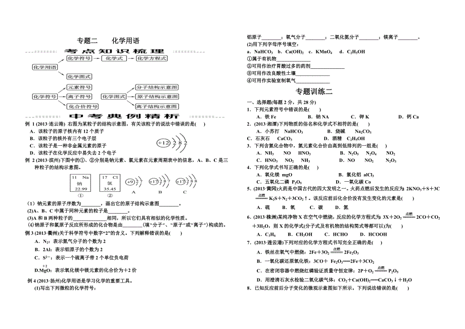 专题二化学用语_第1页