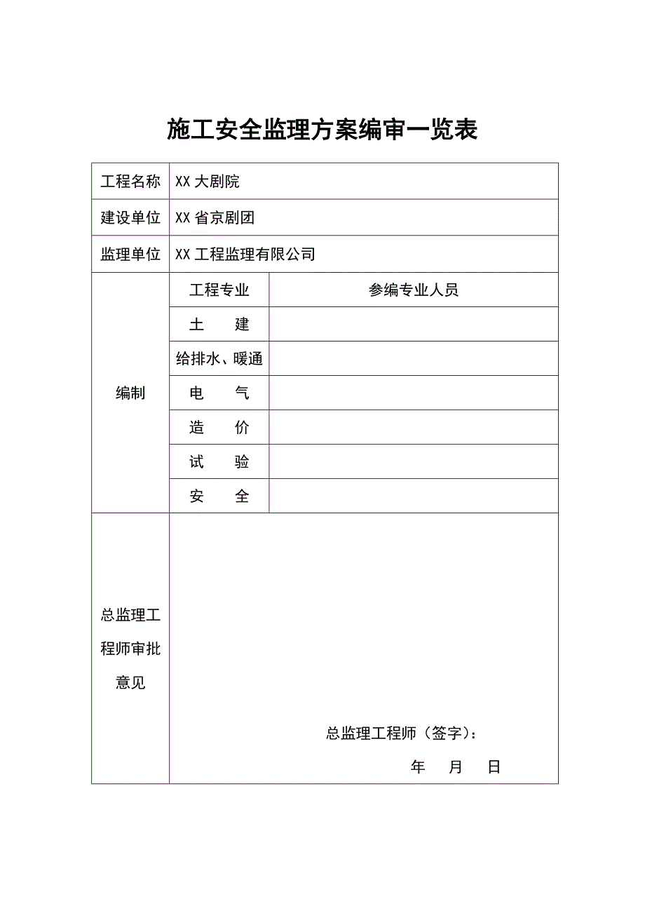 综合施工安全监理专题方案_第1页