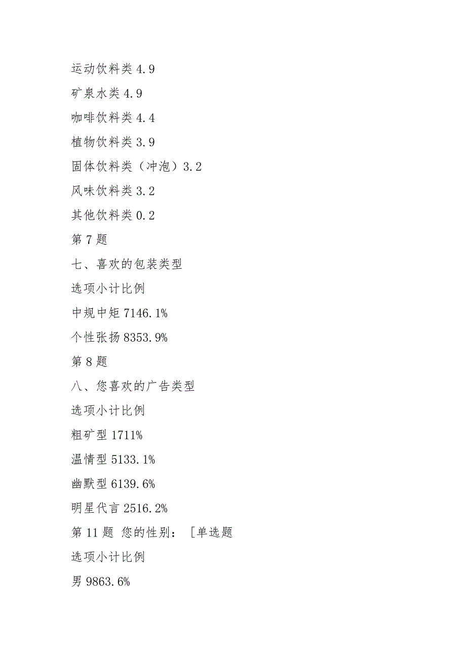 大学生饮料市场调查报告（共8篇）_第4页