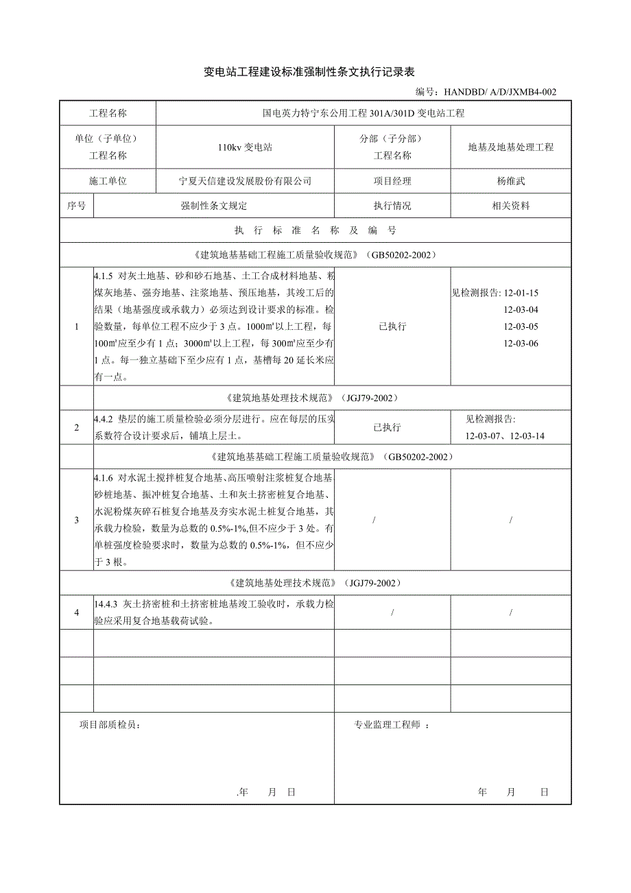 变电站工程建设标准强制性条文执行检查及汇总表_第3页