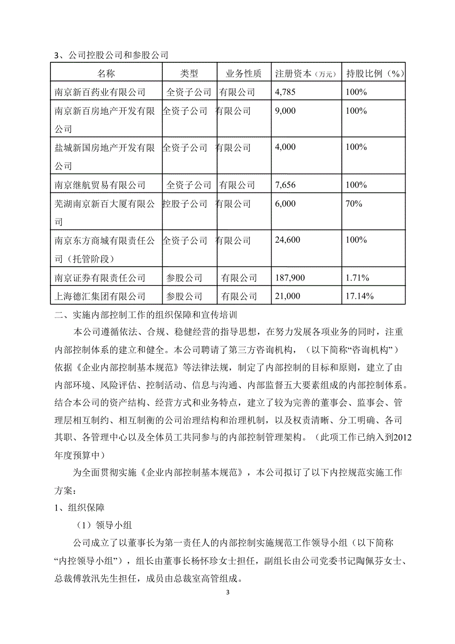 600682 南京新百内控规范实施工作方案_第3页