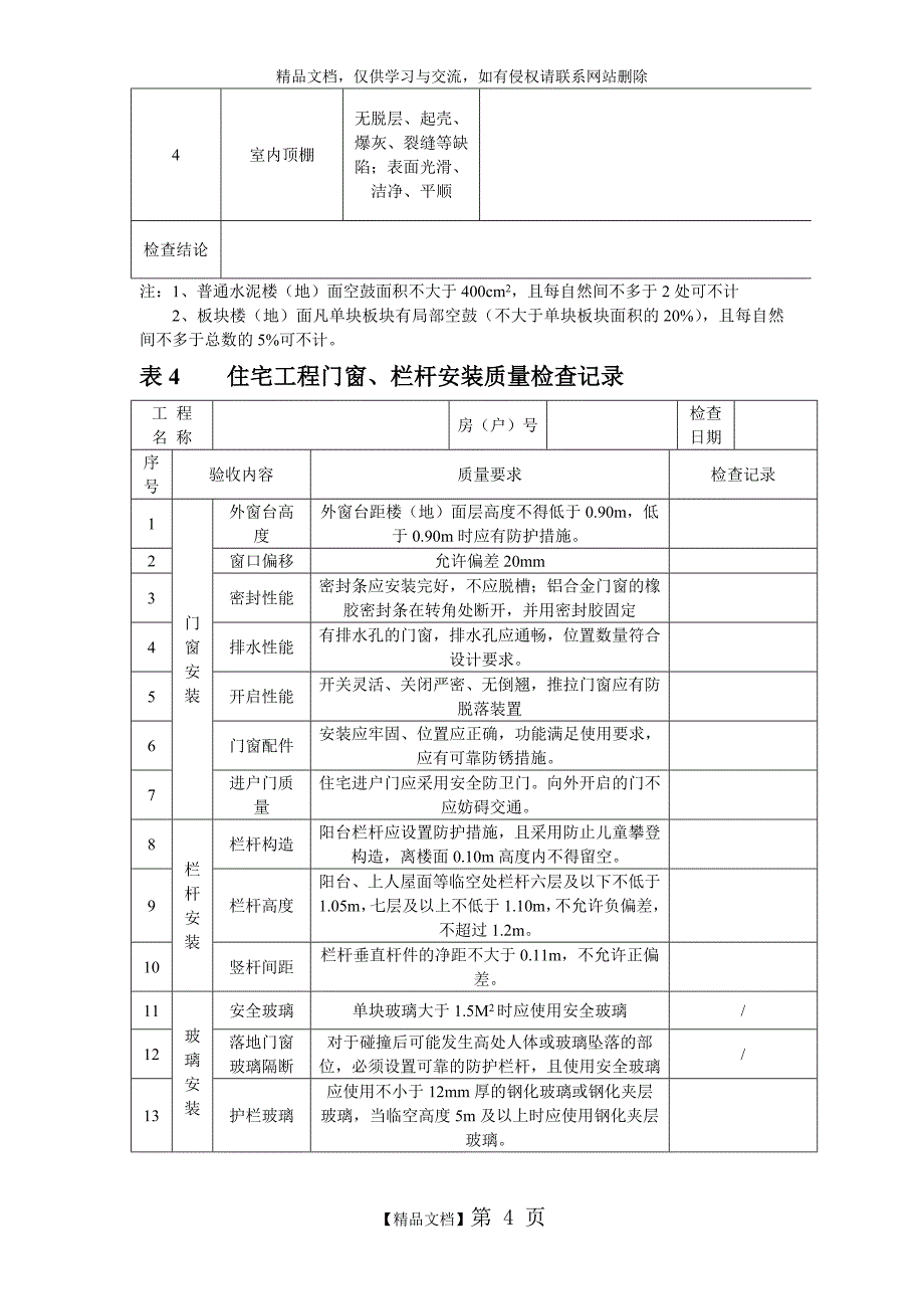 最新分户验收资料表格全版_第4页