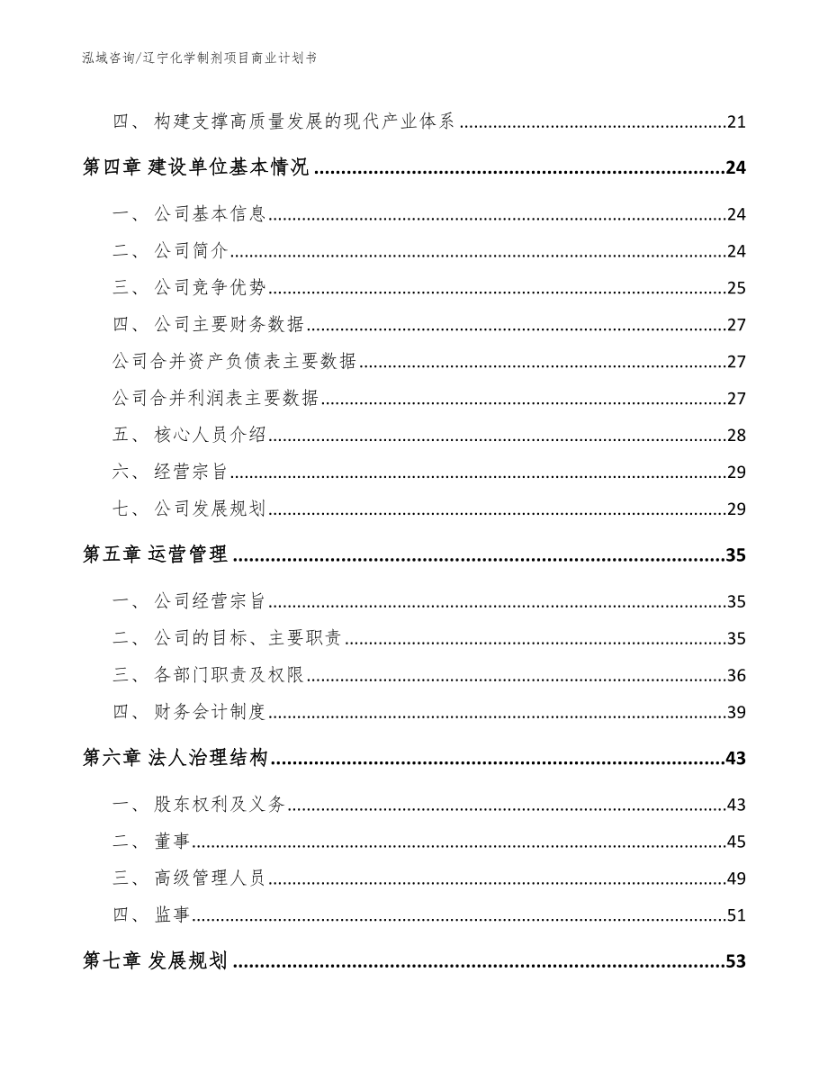 辽宁化学制剂项目商业计划书_第4页