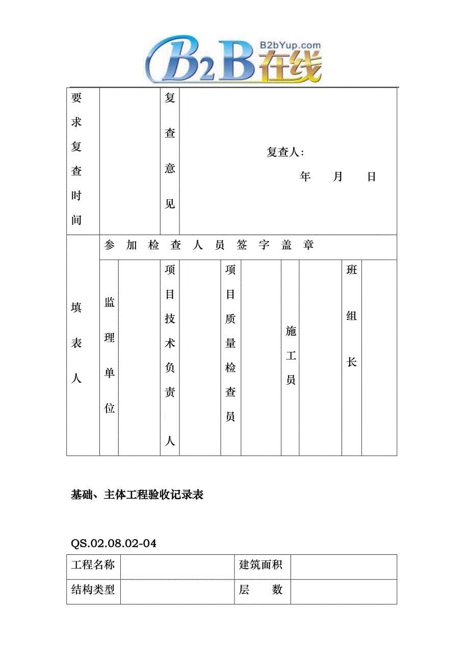 施工质量自检交接检记录表_第5页