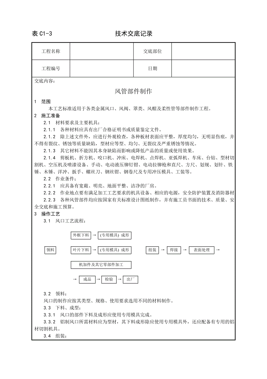 最新《施工组织设计》003_风管部件制作工艺_第1页