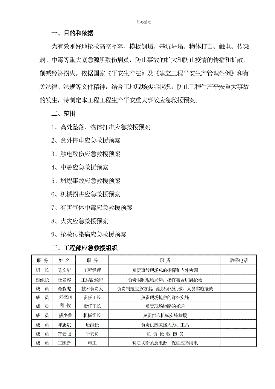 安全事故应急救援预案最后一次修改_第2页