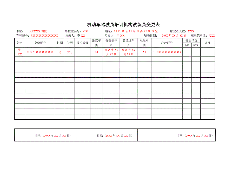 2023年机动车驾驶培训教练员从业资格考试申请表_第3页