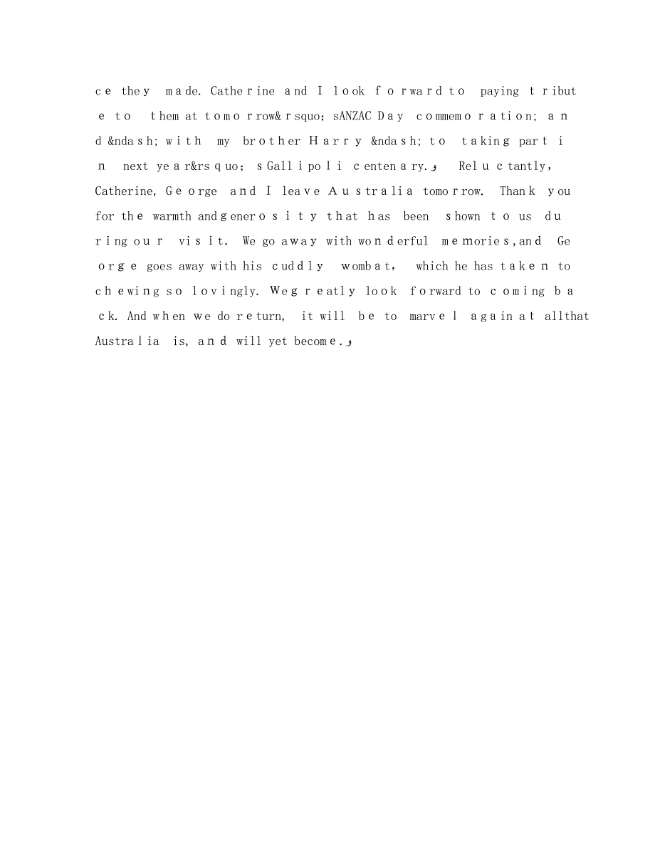 威廉王子在澳大利亚堪培拉国会大厦英语演讲稿_第3页