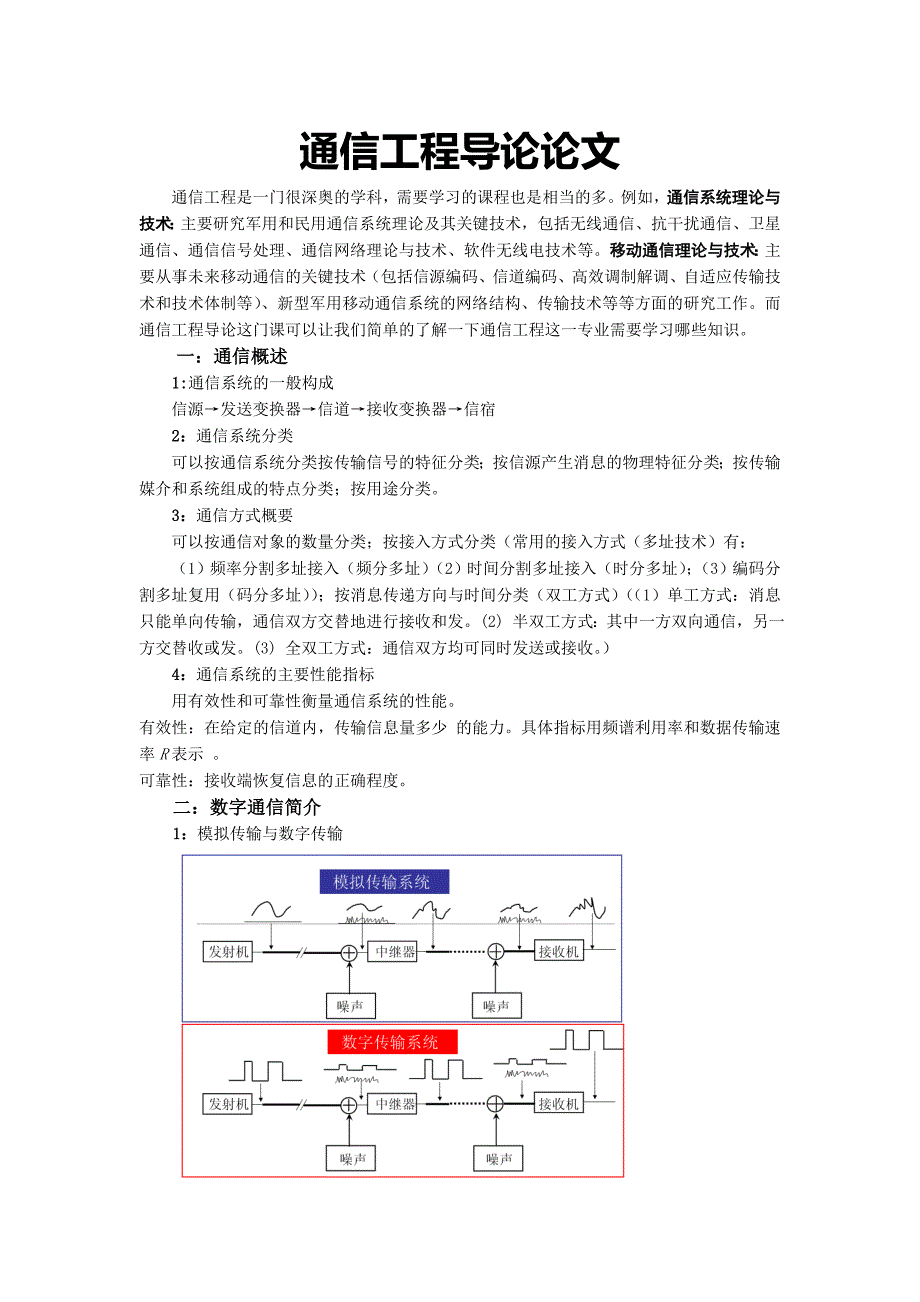 通信工程导论论文 (2)_第1页