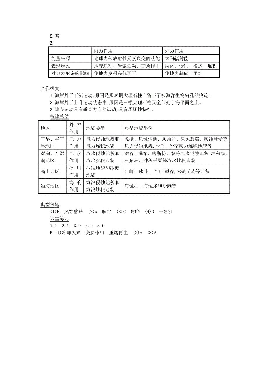 【最新】高中地理 4.1营造地表形态的力量学案 新人教版必修1_第4页