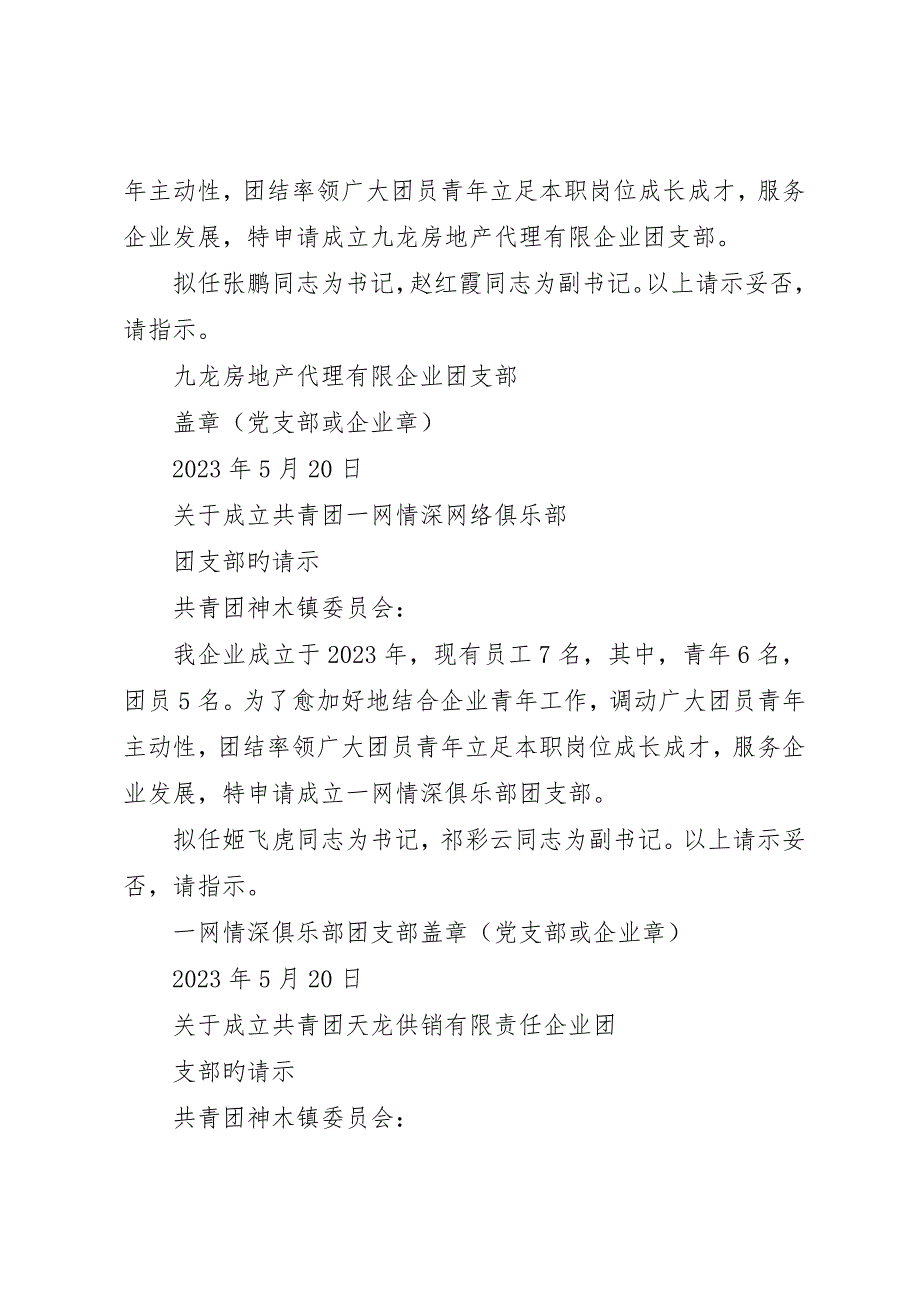 关于成立辛安小学团支部的请示_第2页