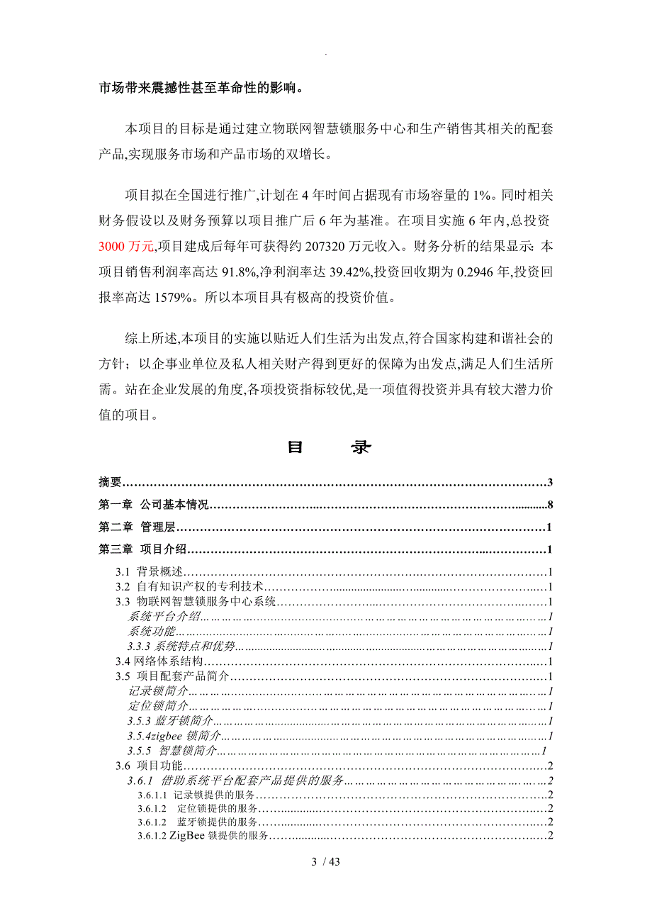 物联网智慧锁商业实施计划书模板_第3页