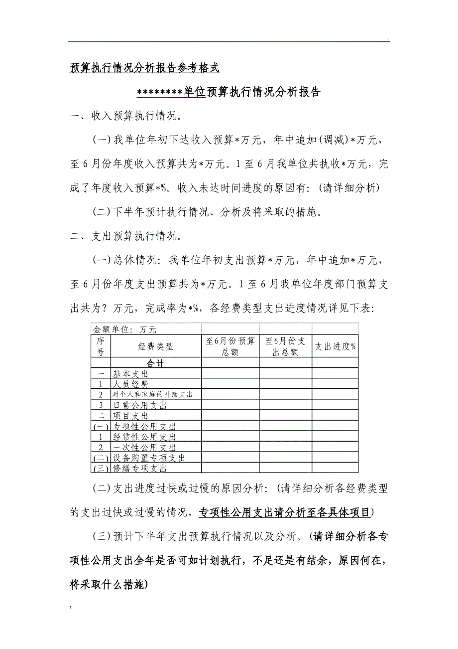 预算执行情况分析报告_第1页