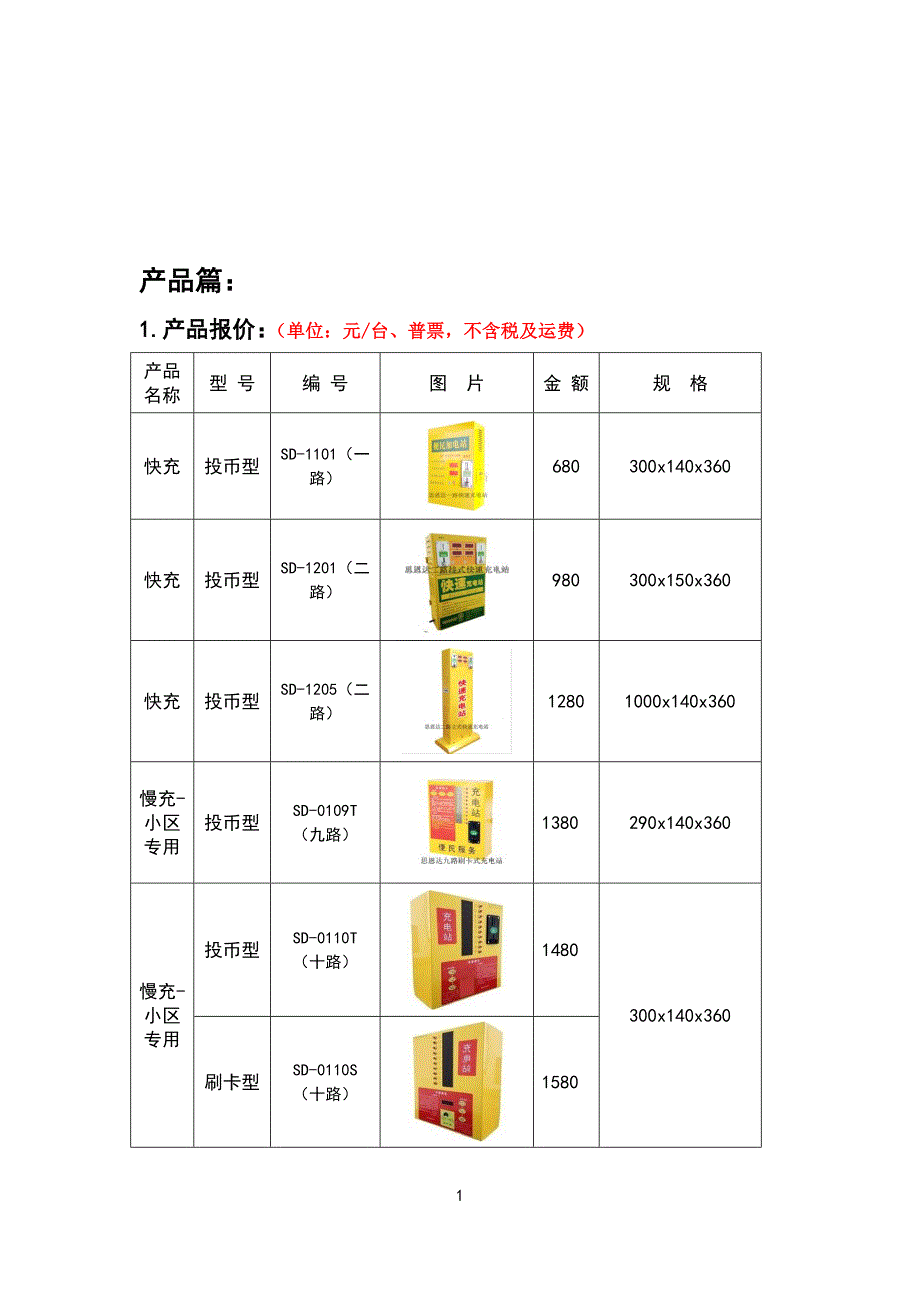 江苏地区总代理 电动车充电站-小区、物业专用 2014报价.doc_第1页