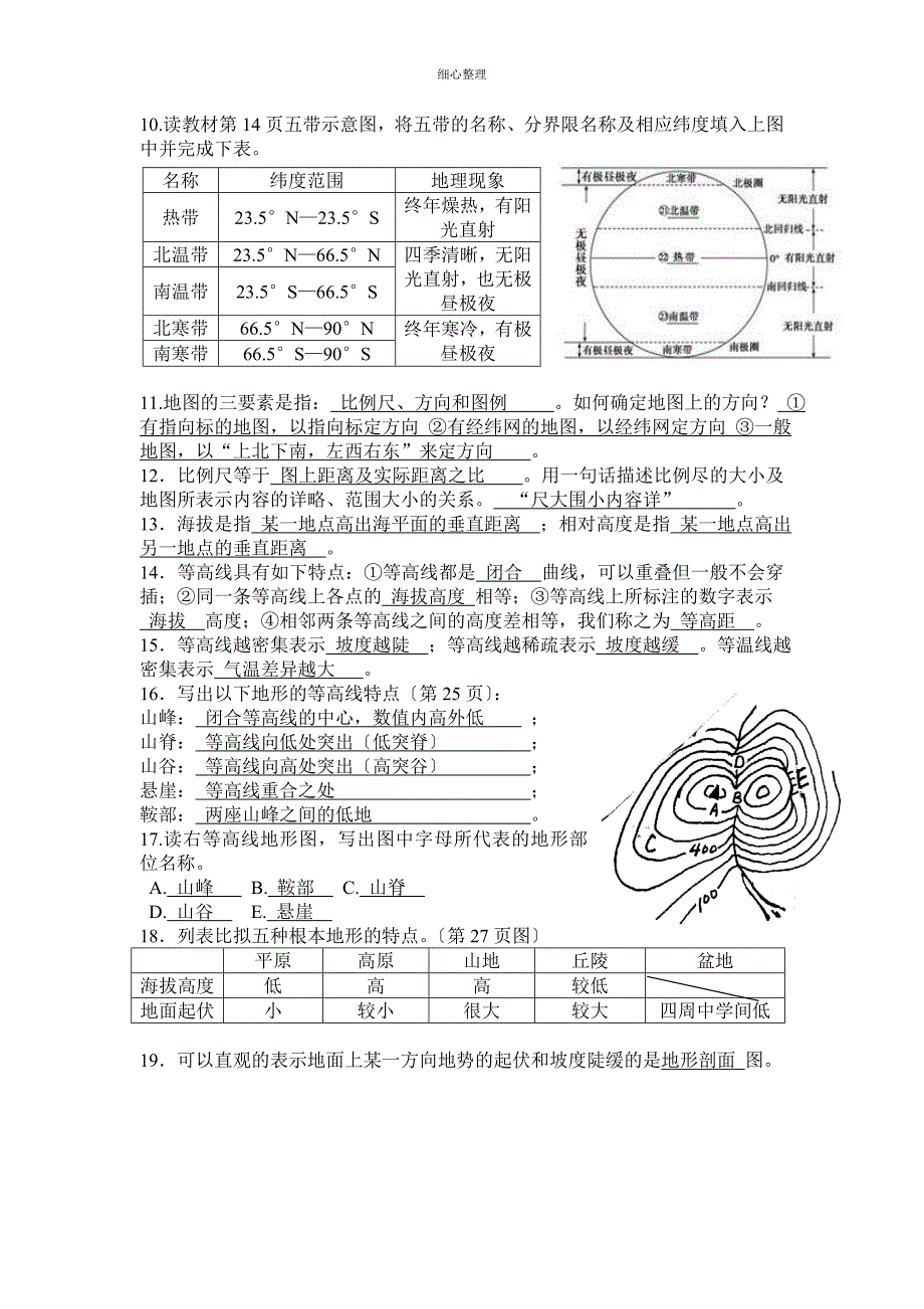 人教版七年级上册地理基础知识_第2页