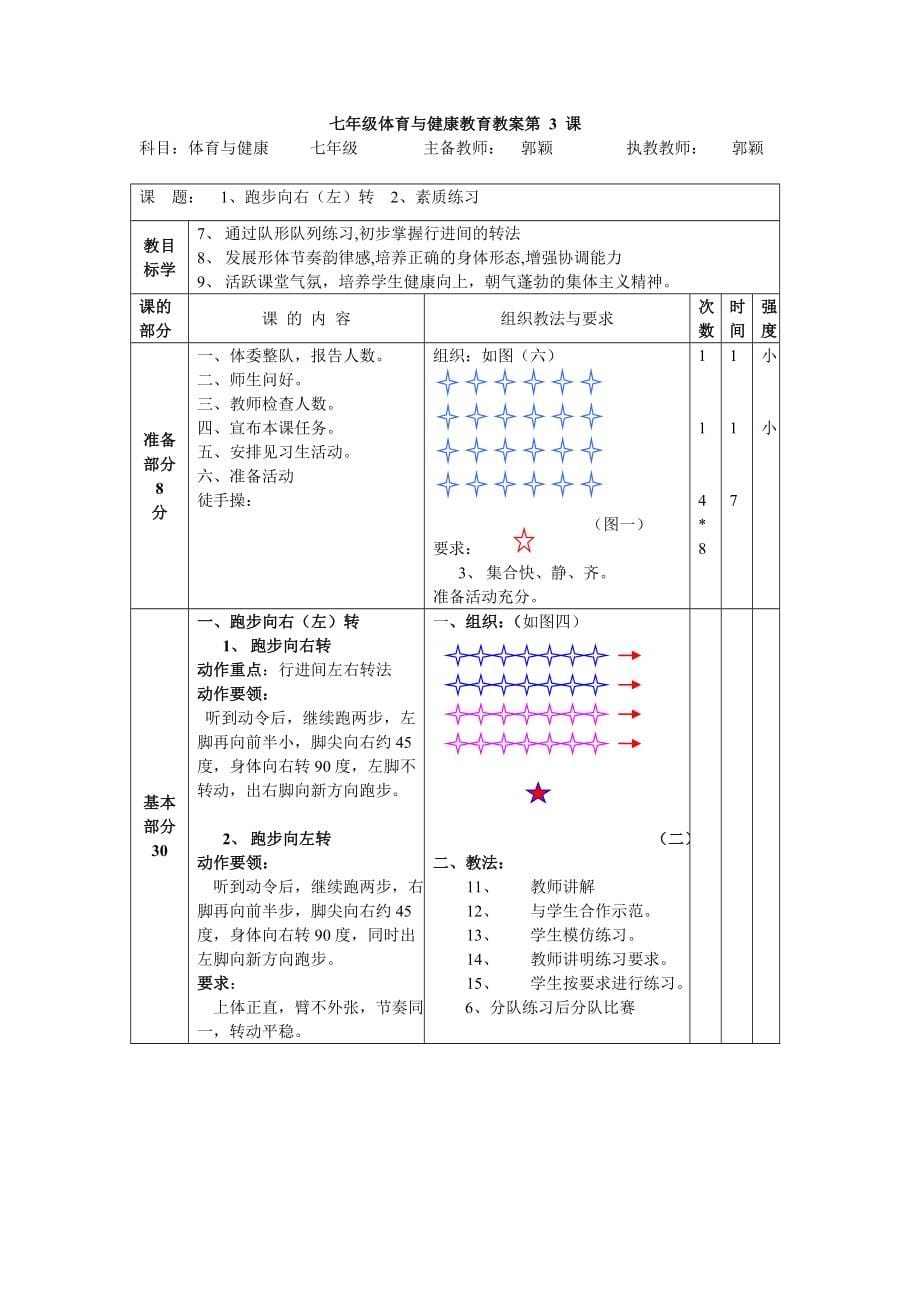 七年级体育与健康教育教案第二学期_第5页