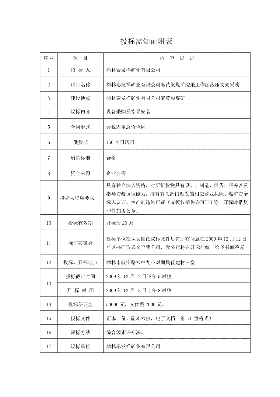 煤矿综采工作面液压支架采购招标文件范本_第4页