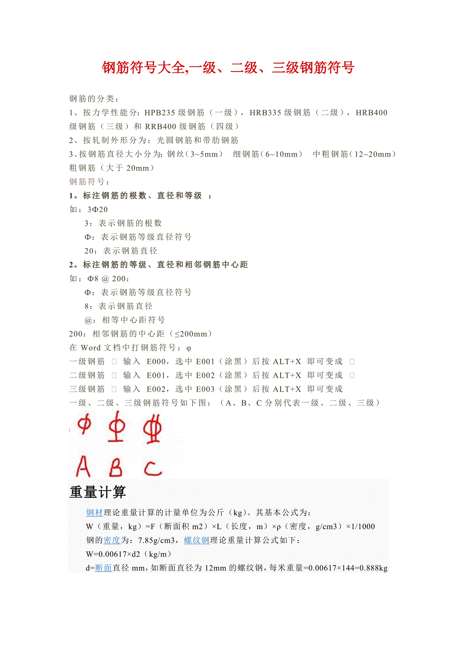 1218钢筋符号大全_一级、二级、三级钢筋符号_第1页