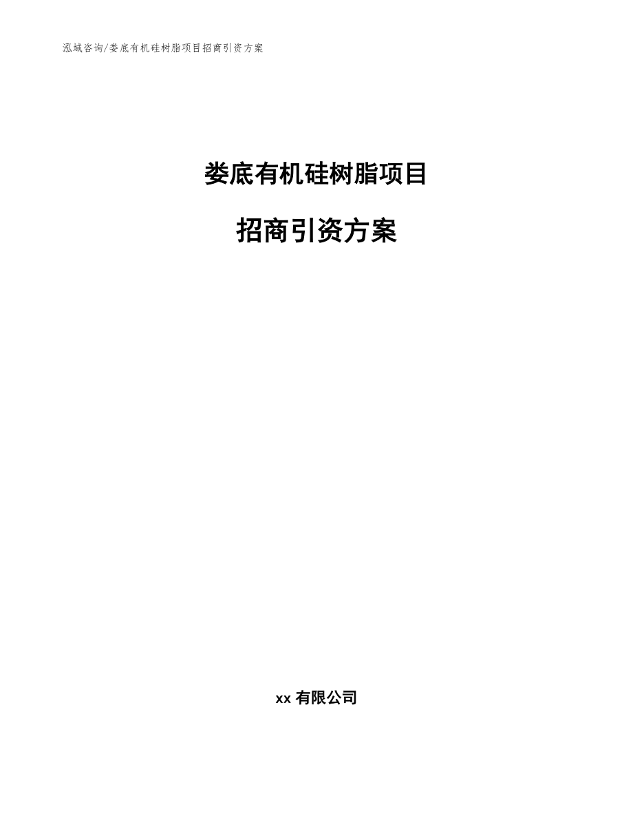 娄底有机硅树脂项目招商引资方案（范文模板）_第1页