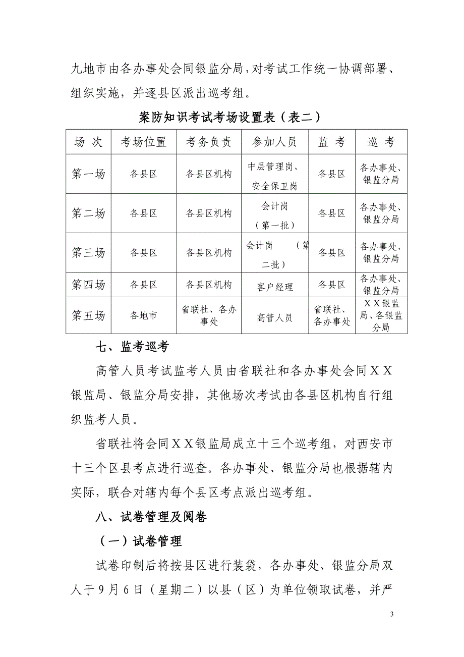 信用社从业人员案防知识考试工作组织实施方案_第3页