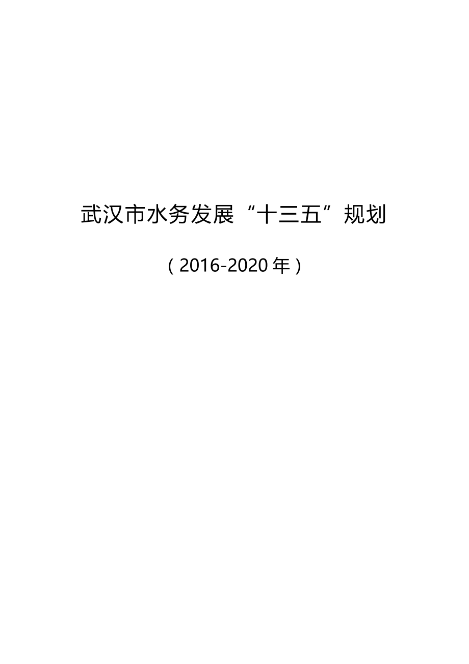 武汉市水务发展十三五规划_第1页