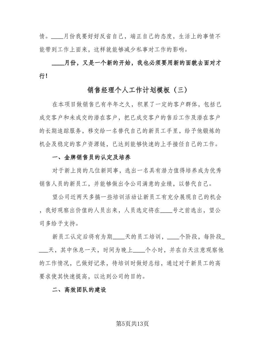 销售经理个人工作计划模板（七篇）.doc_第5页