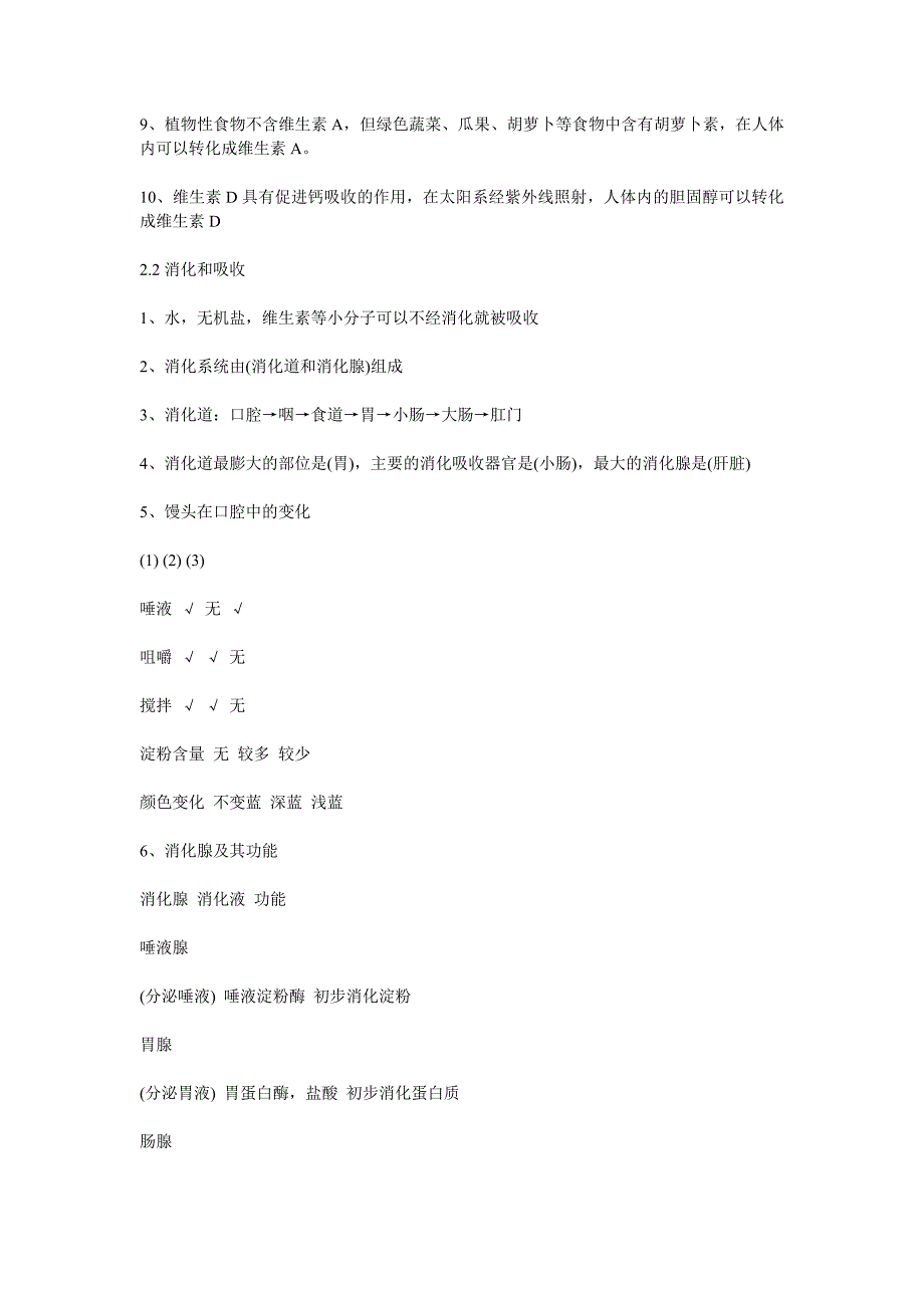 七年级下册生物知识点总结复习_第3页