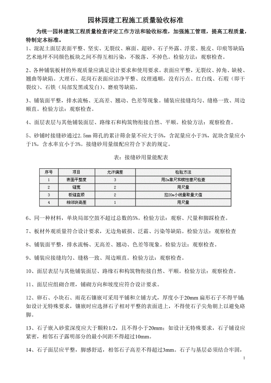 园林园建工程施工质量验收标准_第1页