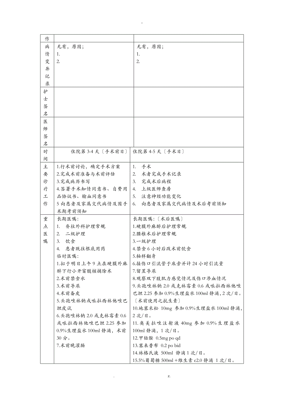 腰椎间盘突出症临床路径一_第4页