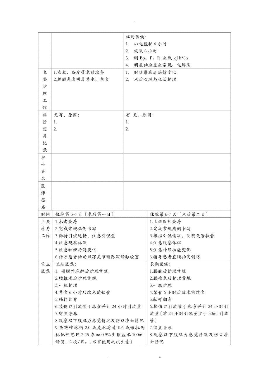 腰椎间盘突出症临床路径一_第5页