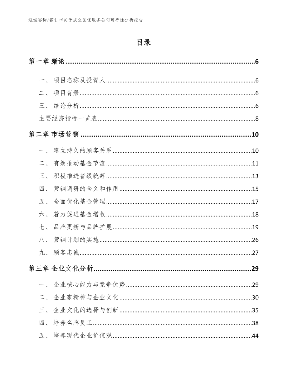 铜仁市关于成立医保服务公司可行性分析报告模板范文_第1页