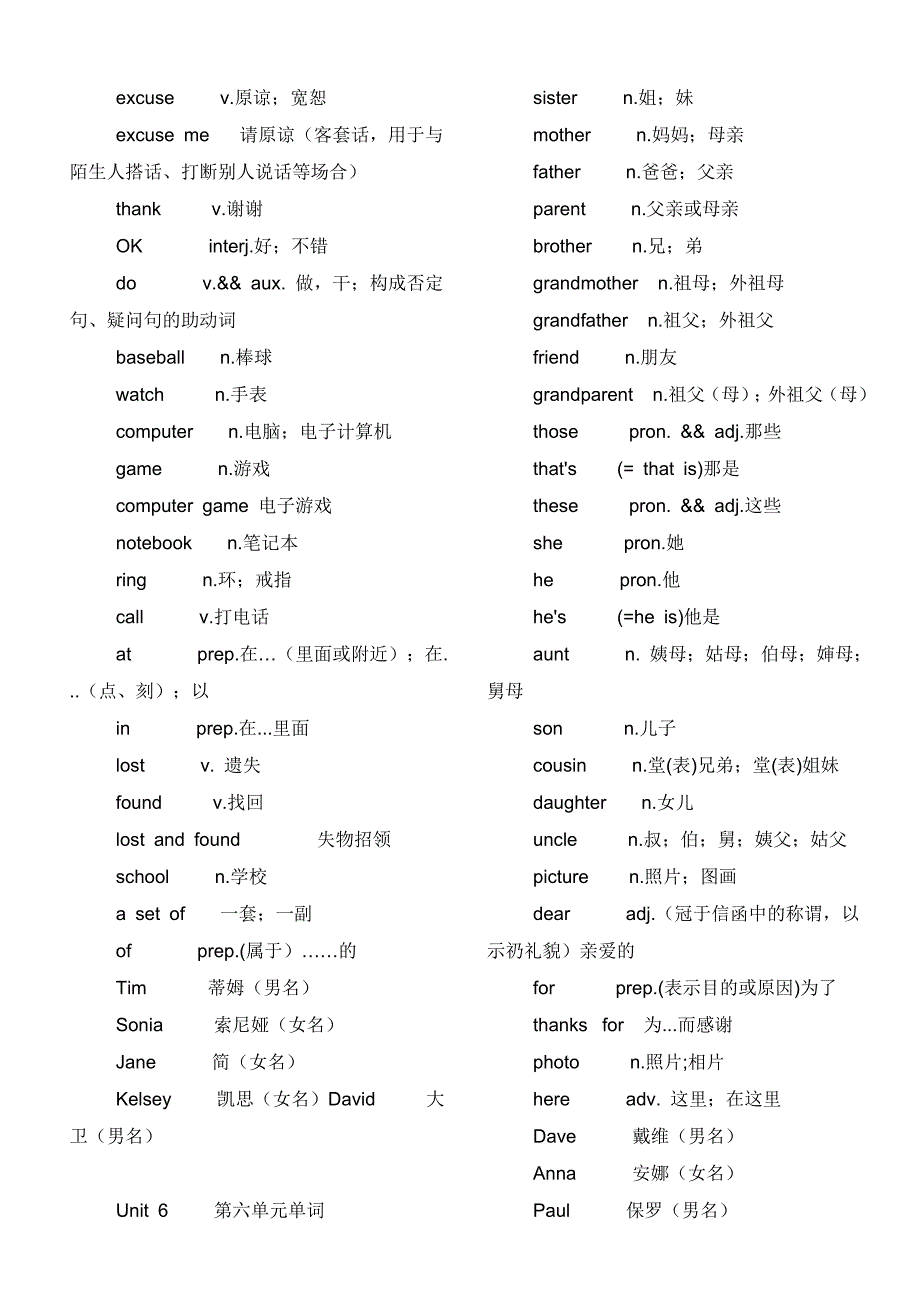 鲁教版六年级上下册英语单词_第4页