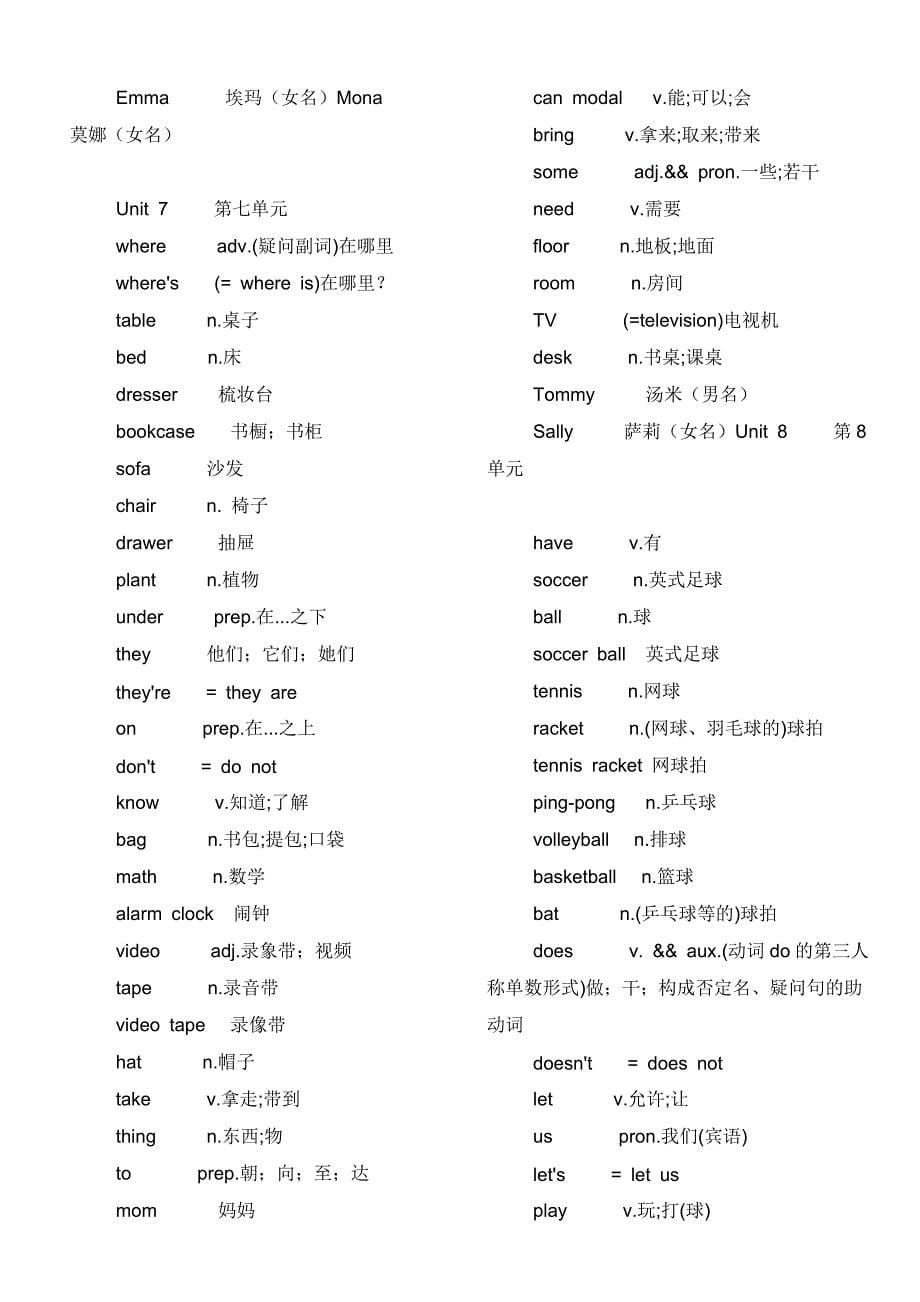 鲁教版六年级上下册英语单词_第5页