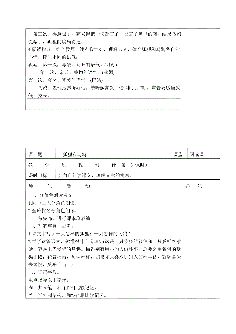 狐狸和乌鸦教案_第3页