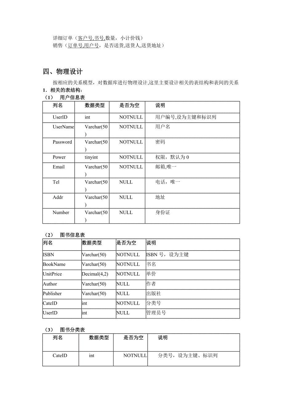 图书销售系统的数据库设计_第5页