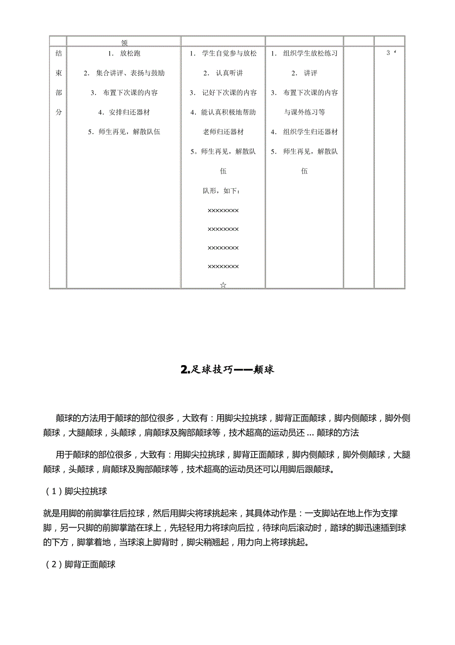 初中体育课足球教学教案(全套)_第4页