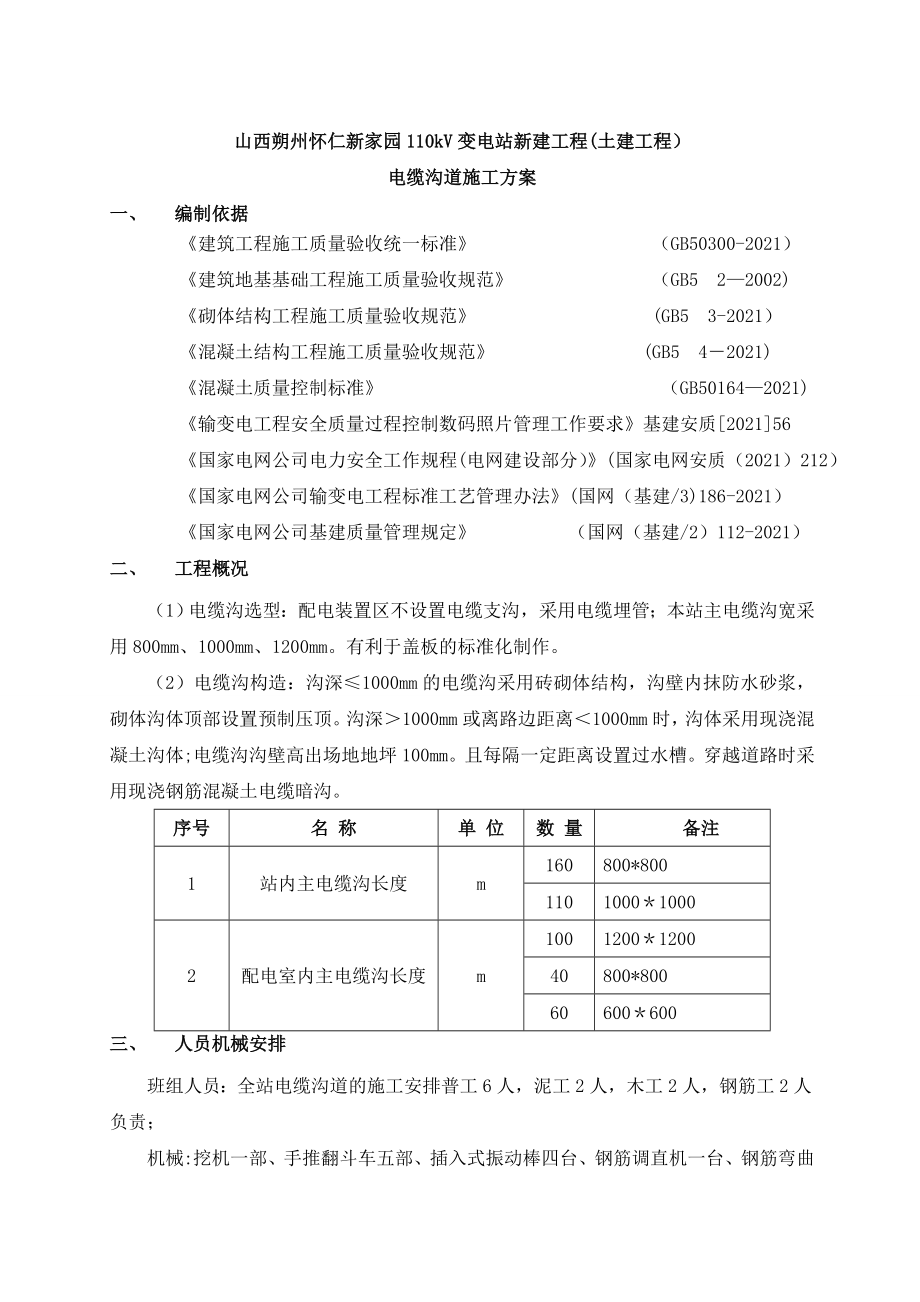 电缆沟道施工方案【实用文档】doc_第2页