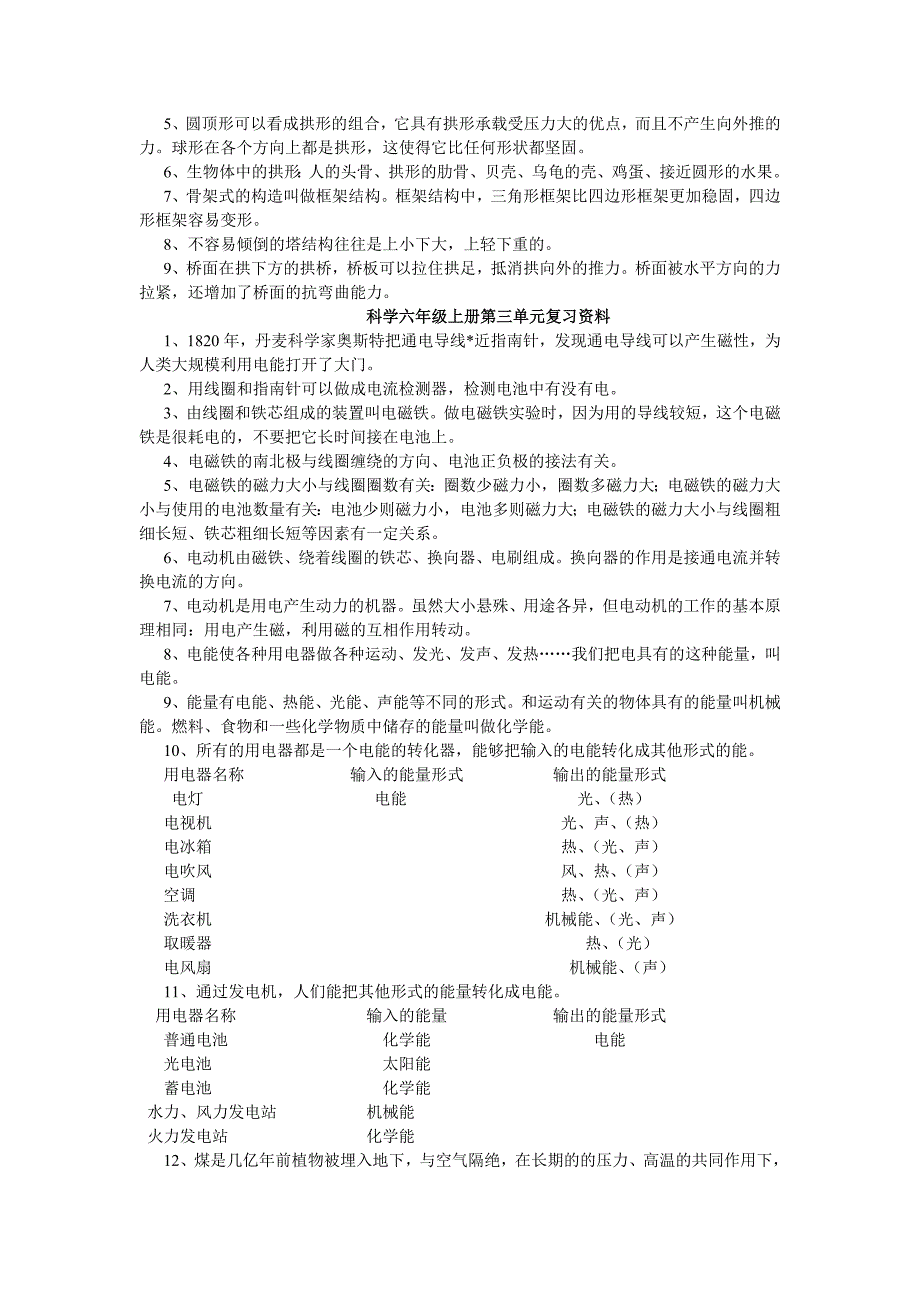 小学科学六年级上册期末复习资料_第2页