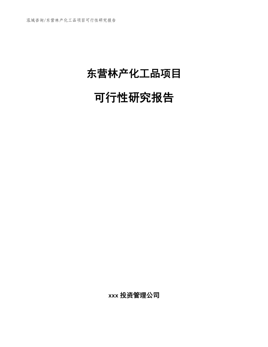 东营林产化工品项目可行性研究报告_参考范文_第1页