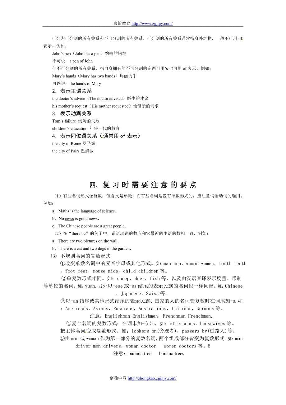 初中英语分类练习—名词用法详解.doc_第5页