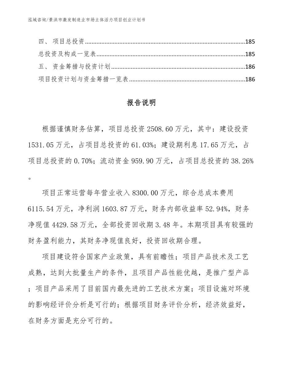 景洪市激发制造业市场主体活力项目创业计划书_第5页