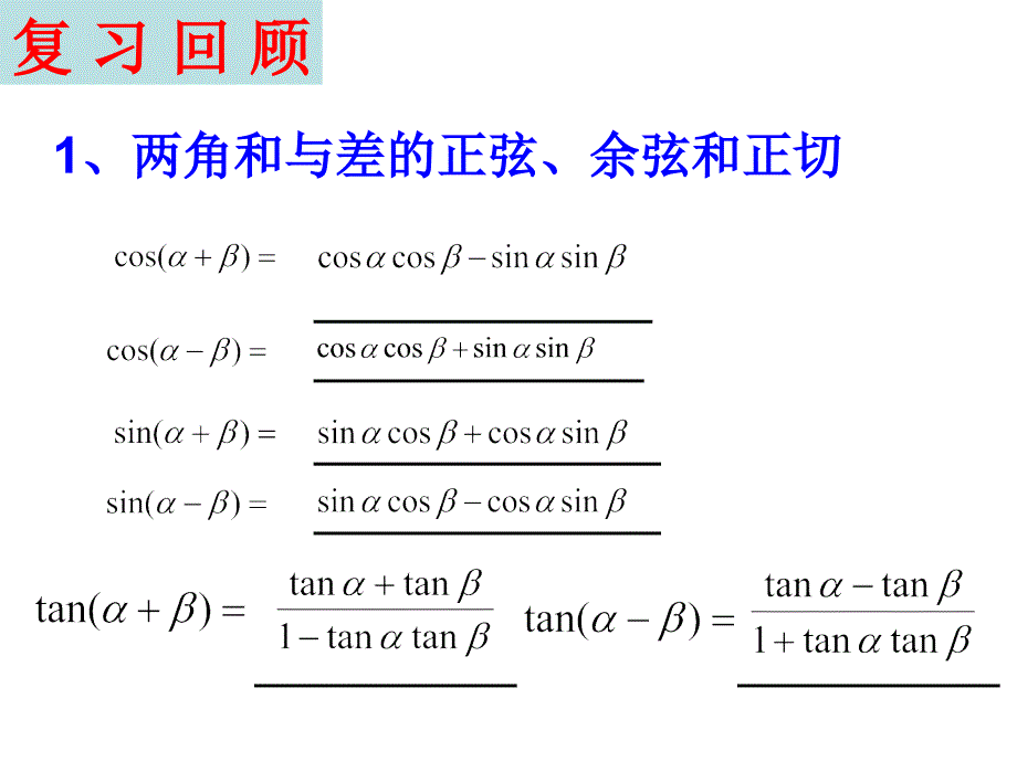 三角恒等变换复习课_第3页